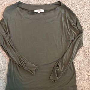LOFT Women's Dark Green Long Sleeve Top